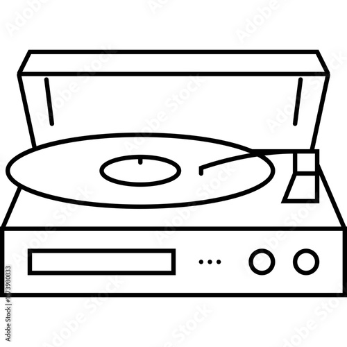 Stylized illustration of a turntable