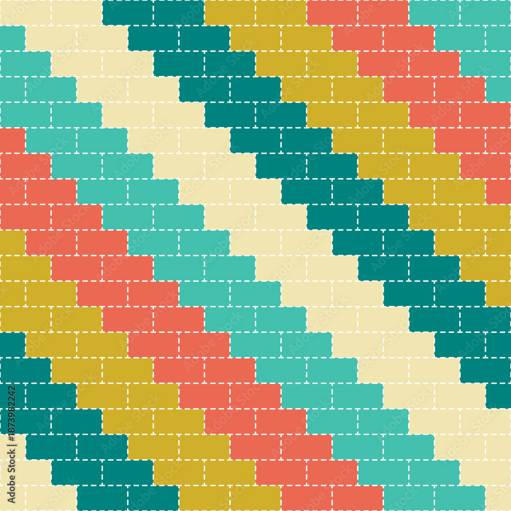 Obraz premium Rectangular Shapes Seamless Pattern for Print