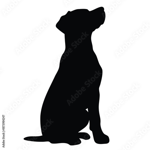 A striking silhouette of a dog vector graphic design