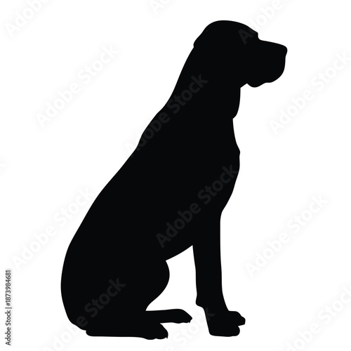 A silhouette of a dog facing Top-Middle-Left