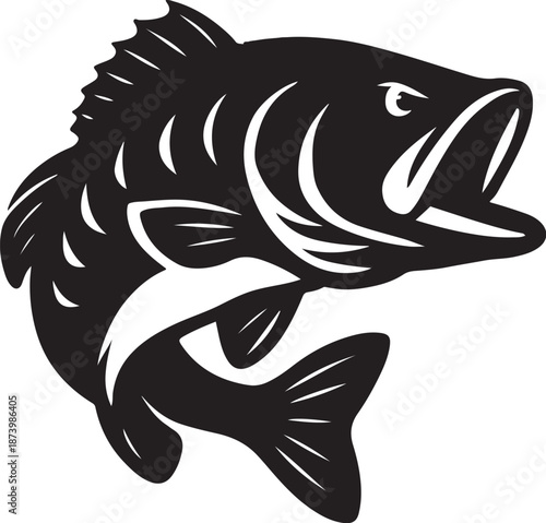 Print Jumping Fish Silhouette Illustration