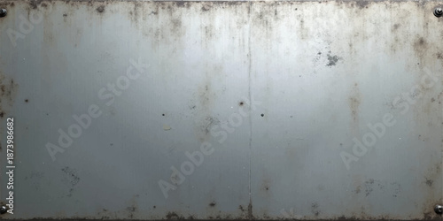 A weathered and aged vintage grunge metal texture featuring a rusty, rough pattern on a dirty, industrial surface with a paint-splattered concrete wall backdrop for a retro material design