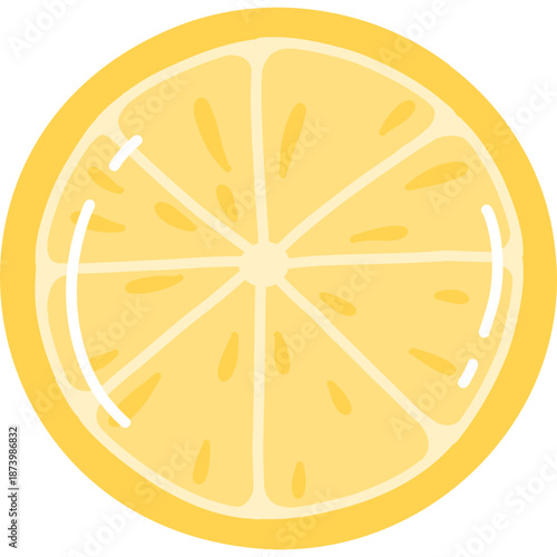 Stylized Yellow Lemon Slice Illustration