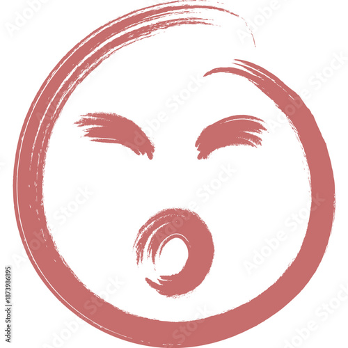 Surprised Emoji Icon Brushstroke