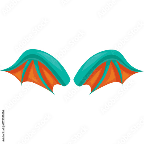 Teal and Orange Dragon Wings