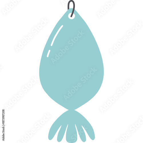 Teardrop shaped earring with chain