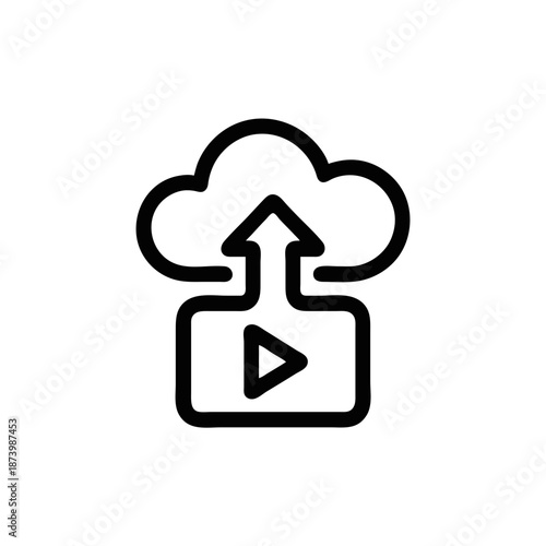 Video Upload Cloud Icon