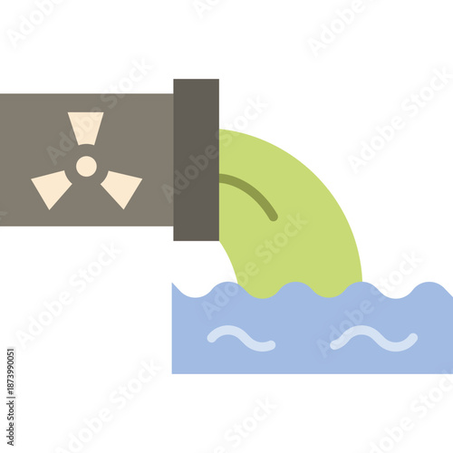 Toxic waste flowing from pipe into water