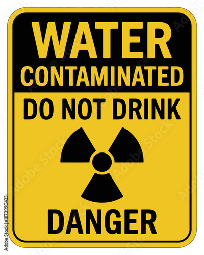 Warning Sign for Contaminated Water Do Not Drink Symbol