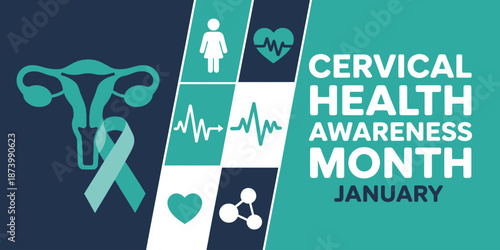Cervical Health Awareness Month January Infographic Design