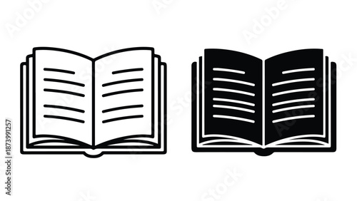 Open book icon vector illustration flat design scalable art. Modern style icon. Vector icon set. Glyph and solid icon set. Icon vector. Flat Design Icon. line icon set