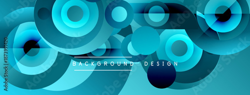 Abstract circles, varying shades blue. Modern design element, suitable backgrounds, presentations. Smooth gradients create depth.