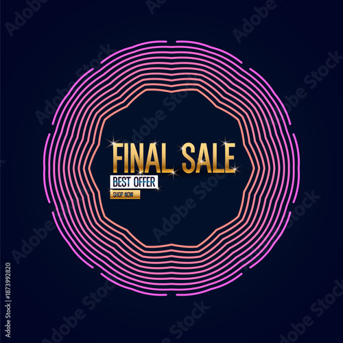 A poster for a seasonal sale in a store, an attractive design in a concise style. An advertising banner for trading. Abstract background for the sale. Modern illustration.