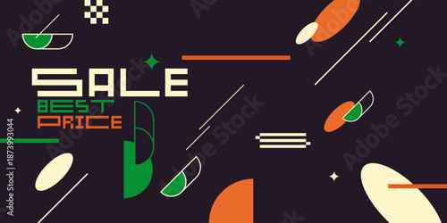 A poster for a seasonal sale in a store, an attractive design in a concise style. An advertising banner for trading. Abstract background for the sale. 