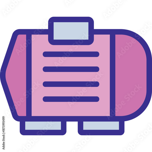 Vector icon of a pink air compressor