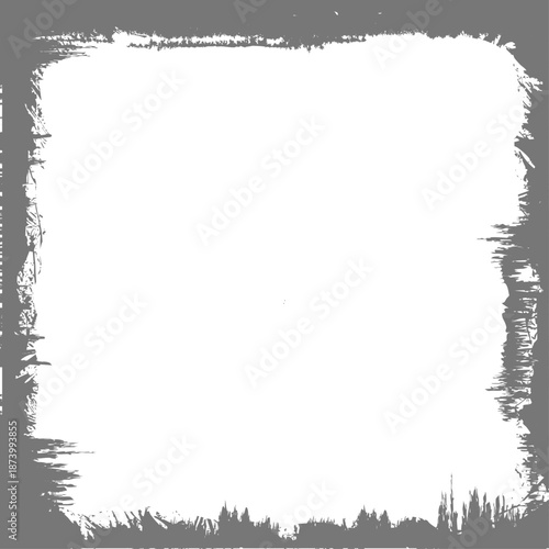 Vinyl record paper overlay vector template. Faded paper edges. Realistic image of an aged album music cover. Frame with worn, used edges.