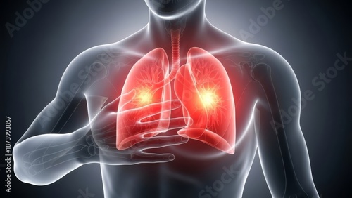 Wallpaper Mural Respiratory illness affecting lungs and chest causing pain and breathing difficulty on male body Torontodigital.ca