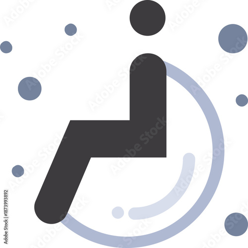Wheelchair Icon with Bubbles