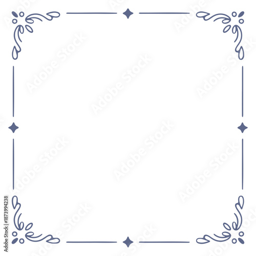 A minimalist vector graphic border design with elegant floral patterns and lines