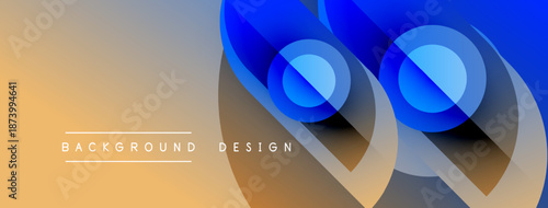 Abstract design features gradient colors, circular shapes, dynamic composition. Modern aesthetic suitable for backgrounds, presentations.
