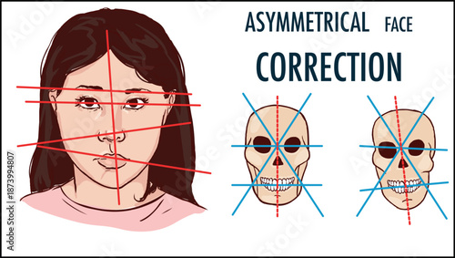 Illustration material of women with complex in face distortion stock illustration