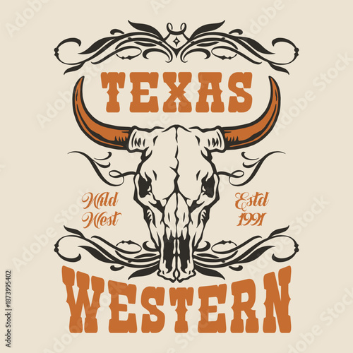 Texas skull design