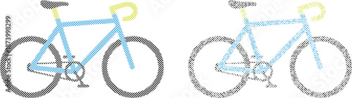 Set of Two Blue Bicycle Vector Illustrations