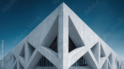 Wallpaper Mural Abstract architecture with a brutalist-inspired concrete exterior sharp edges and geometric repetition Torontodigital.ca
