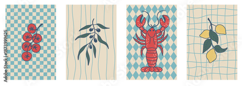 Mediterranean Italian Cuisine Posters