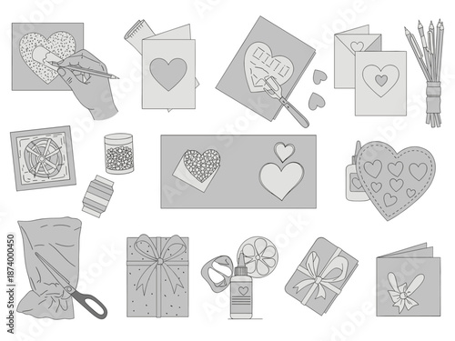 Illustration of scissors cutting gray fabric. Use for sewing projects, textile arts, or craft tutorials. Clean, minimal style.