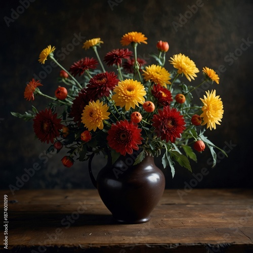 Chrysanthemums in vase