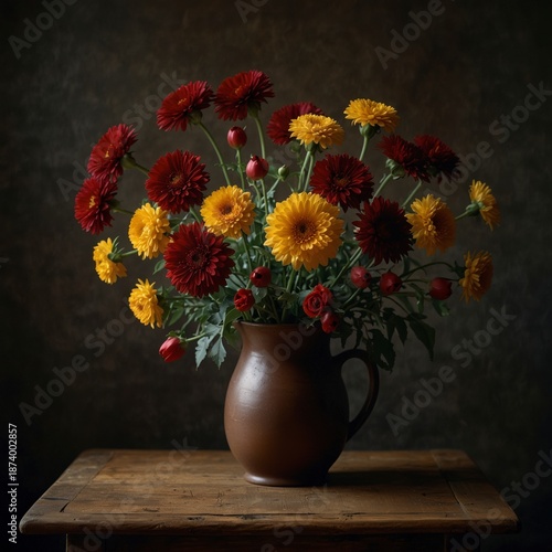 Chrysanthemums in vase