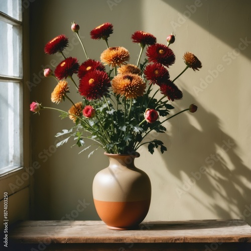 Chrysanthemums in vase