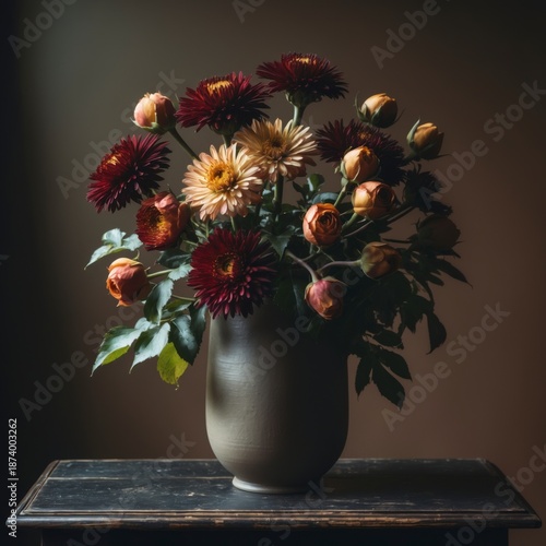 Chrysanthemums in vase