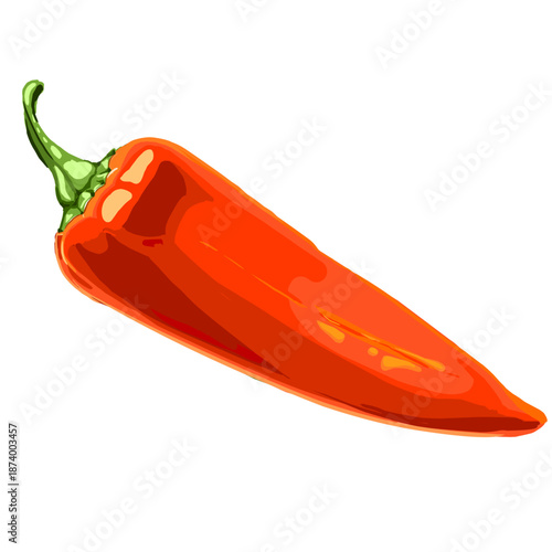 Red Jalapeno Pepper Vector Illustration