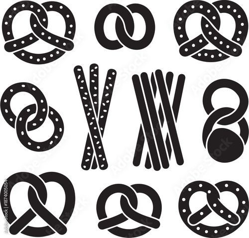 pretzels and breadsticks illustrations