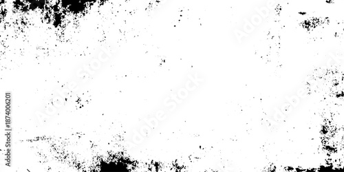 Grunge background black and white. Texture of chips, cracks, scratches, scuffs, dust, Black and white grunge frame. rough and dirty texture wall background, Rust and dirt overlay black and white text,