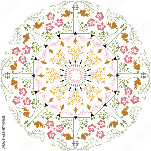 Mandala Motif placement pattern for print
