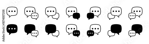 Messaging and Conversation Speech Bubble Icons Set