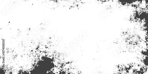 White background with scattered grey grunge texture, Abstract black and white gritty grunge background, Overlay for interesting effect and depth, The surface is covered with scratches.	