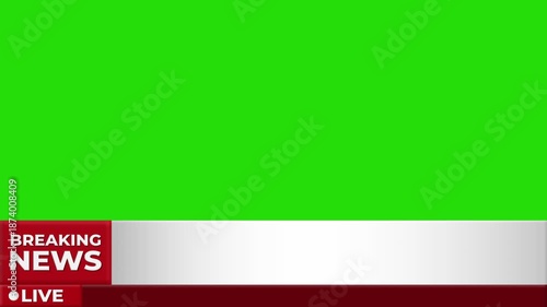 Breaking News Live Lower Third Broadcast Animation on Green Screen