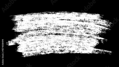 Brush stroke texture paint white black background vector illustration. Grunge abstract brushstroke ink smear rough distressed monochrome canvas