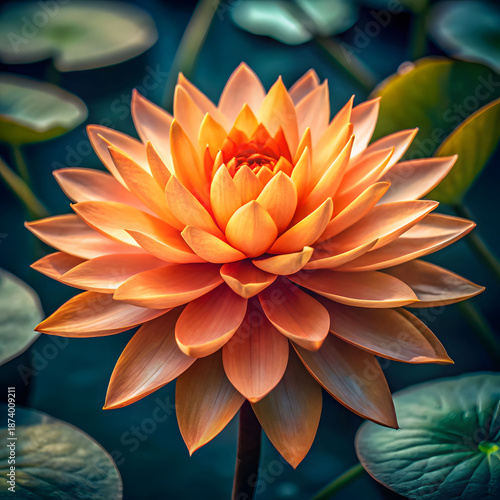 stunning orange lotus flower blossom
