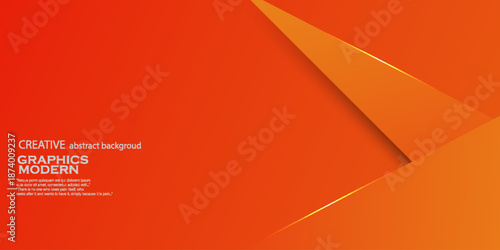 Abstract colorful orange background with overlap triangle shapes shadow texture pattern element concept design. Simple and elegant banner style. design modern.