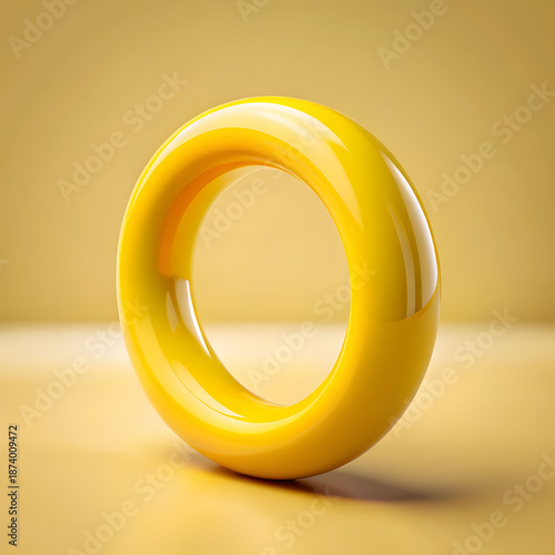 glossy yellow ring abstract design element