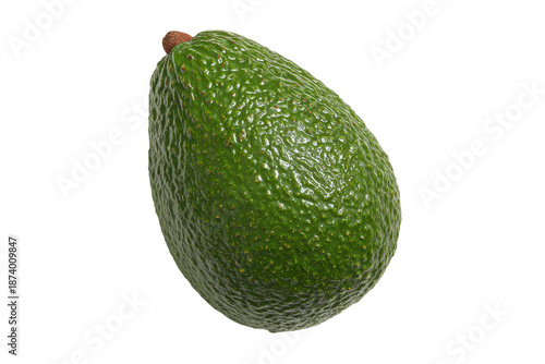 A vibrant green avocado against a black background