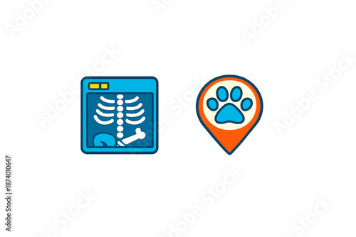 Animal X-ray and Paw Print Location Icons Free Download Animal X-ray and Paw Print Location Icons - GFXLoad