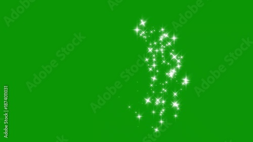 4k Magic glitter sparkle line trail animated, glowing light effect glitter loop star, white cartoon doodle sparkles glitter, flat, vector, flat vector doodles, particle glitter effect on green screen