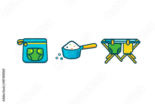 Baby Clothes Care Icons