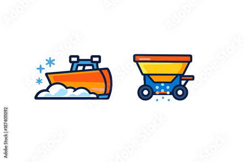 Winter service equipment icons